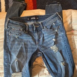 Hollister Ripped Skinny Jeans - Blue